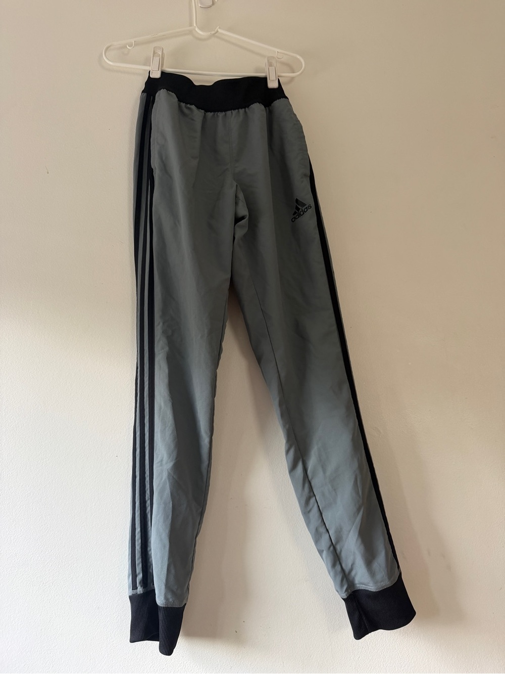 adidas Light Gray Track Pants with Black Accents